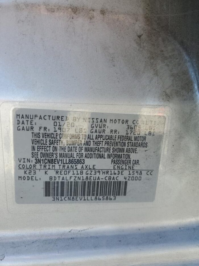 2020 Nissan Versa Sv - Image 10