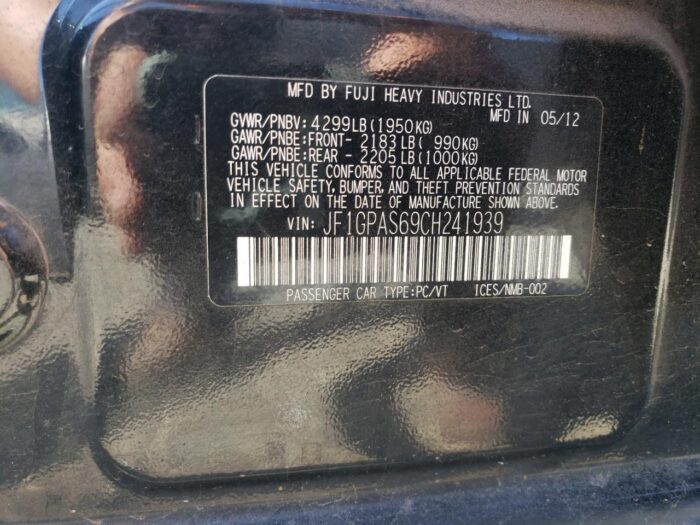 2012 Subaru Impreza - Imagen 9