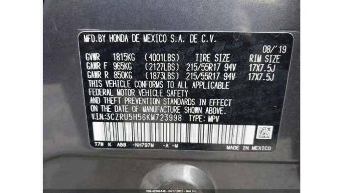 2019 Honda Hr-v Ex - Image 9