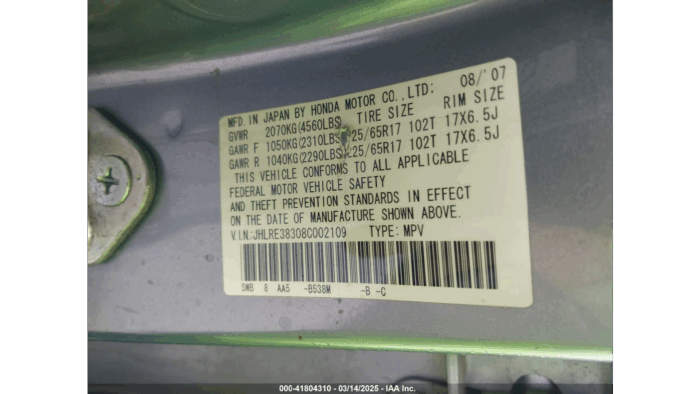 2008 Honda Cr-v Lx - Image 9