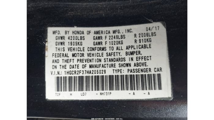 2017 Honda Accord Lx - Image 10