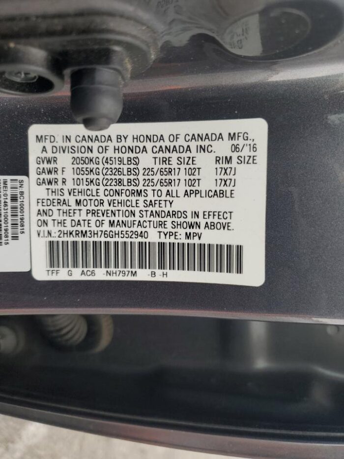 2016 Honda Cr-v Exl - Image 7